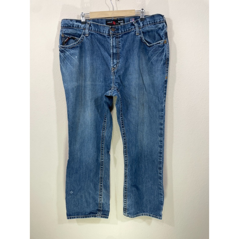 Ariat FR Jeans Mens Size 42x32 M4 Relaxed Boot Cut Blue Fire Resistant